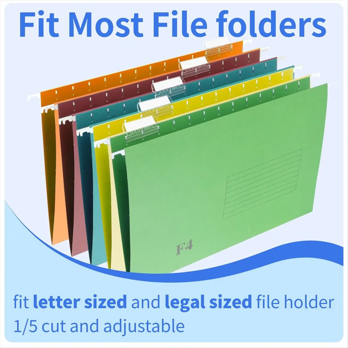 A75K Hanging File Folder Tabs, 100 Pcs File Folder Tabs File Tabs for Hanging Folders, Plastic Hanging Folder Tabs