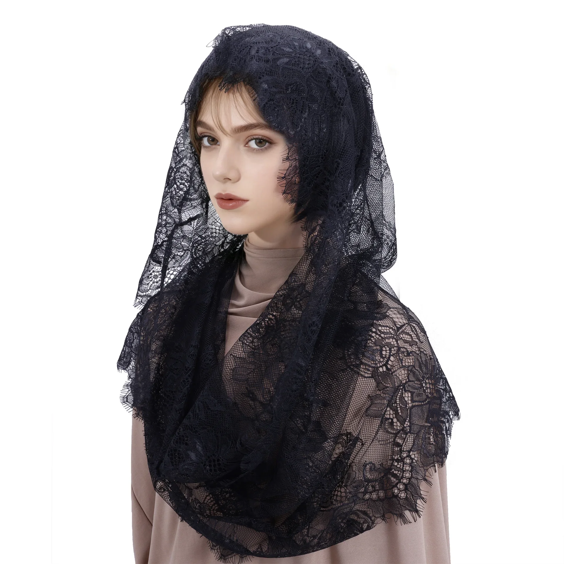 

Бестселлер: черно-белая двухцветная вуаль с круглой головкой, новая дышащая кружевная вуаль для женщин на весну и лето.