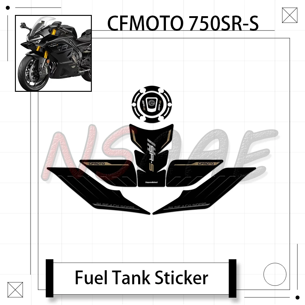 

For CFMOTO 750SR-S 750SR SR750 Motorcycle Anti-slip Fuel Tank Sticker Thickened Rubber Protective Film Sticker Fishbone Sticker
