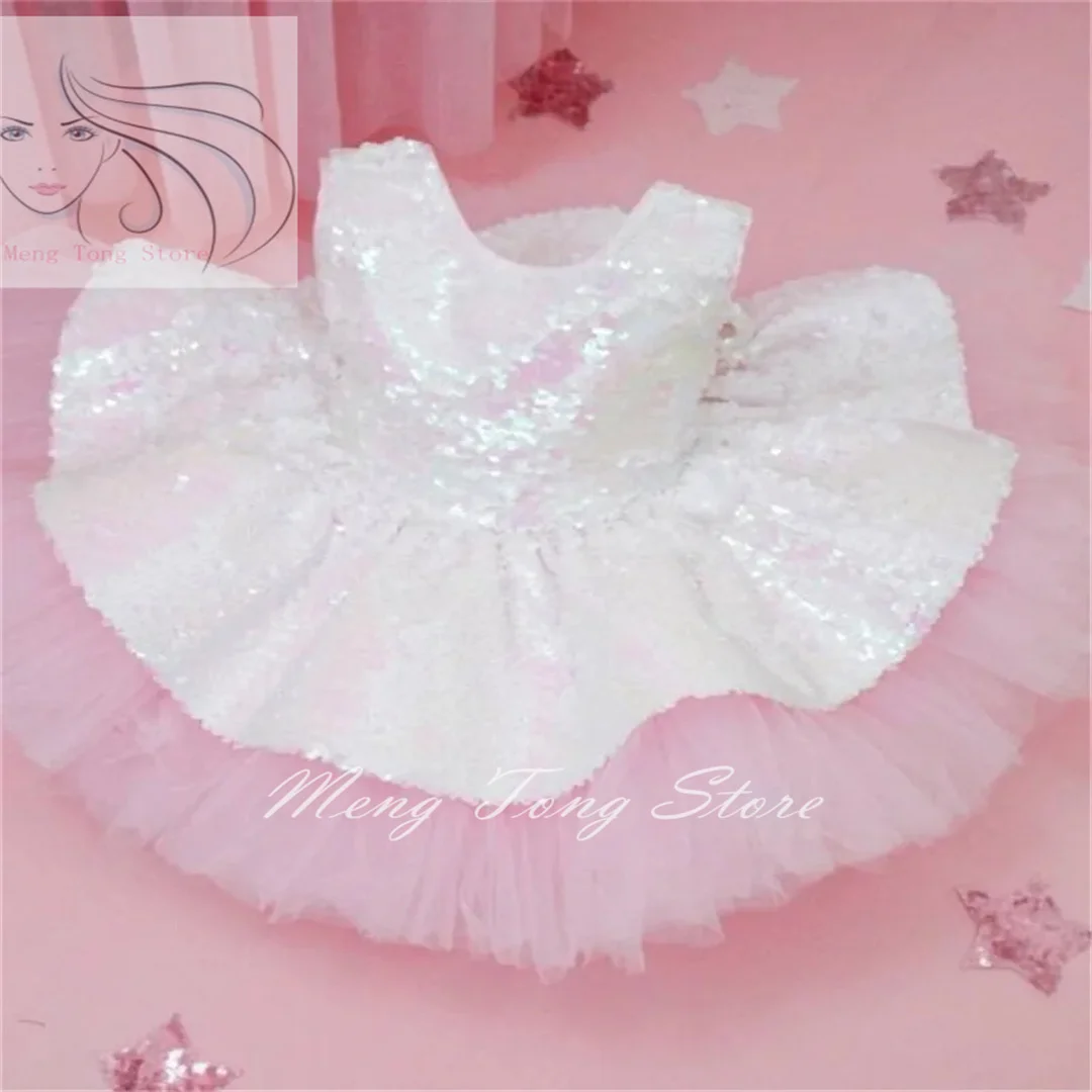 Flower Girls Dress for Wedding Party Elegant Children Princess Gown Sleeveless Kids Birthday Dresses Girls Clothes