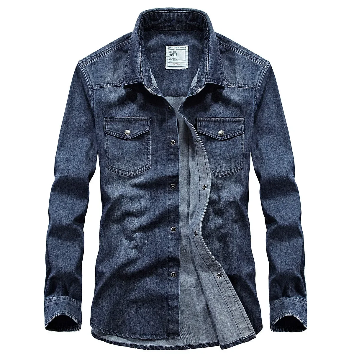 2024 Frühling Herren Jeans Jeans Shirts Langarm Baumwolle Einreiher Shirts schöne Hombre Casual Jean Shirt Tops Männer