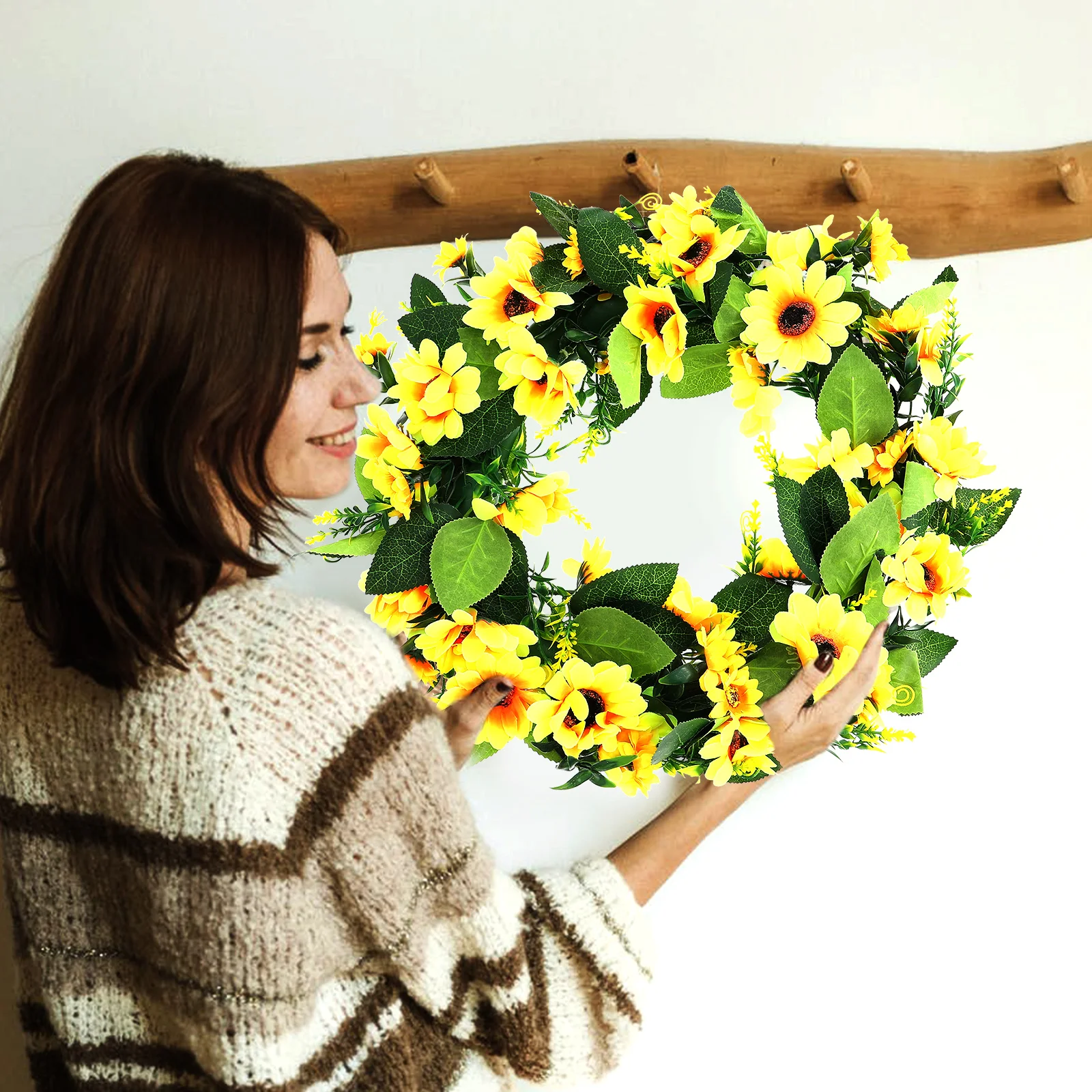 

Artificial Wreath Eucalyptus Yellow Simulation Decor Wedding AdornmentSimulation Flower Wreath Outdoor Door