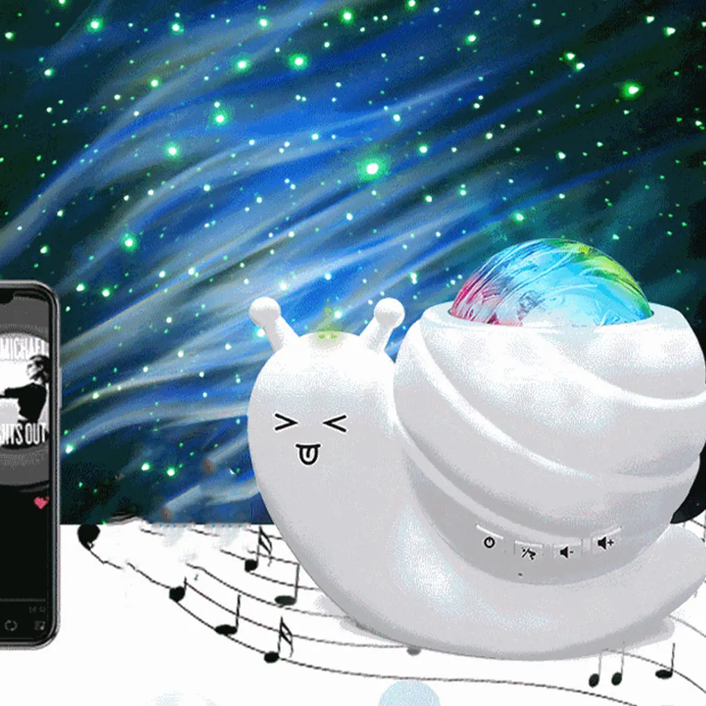 

Snail Sky Projection Light Creative Gift Bedroom Atmosphere Light Bluetooth Speaker Northern Lights Projection Light Home Decor