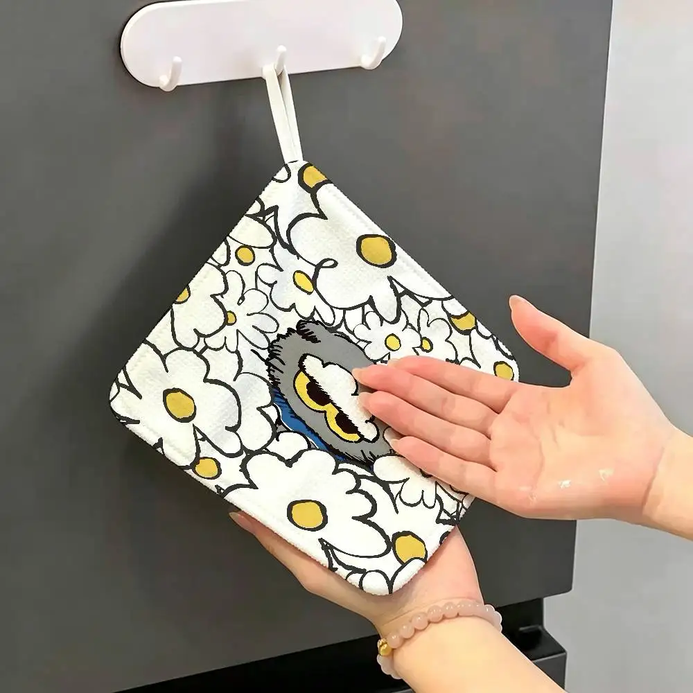 Cloud Cat Z-ZOA album Polyester Cotton Hanging Kitchen Towel, Absorbent Hand Wiping Cloth for Daily Cleaning Drying