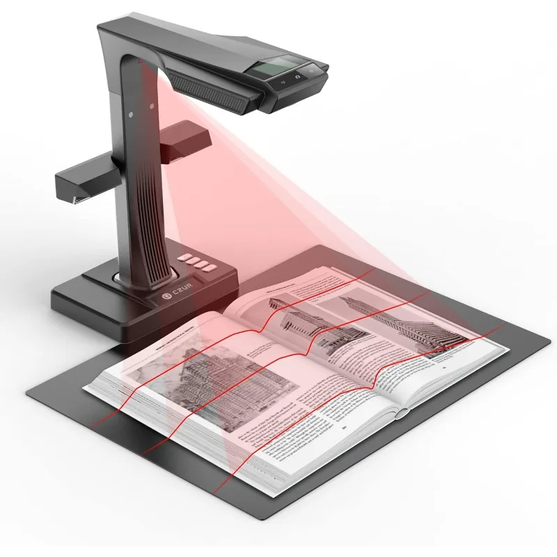 Professional Book Scanner, 24MP Document Camera, A3 Document Scanner, 180+ Languages OCR, Support HDMI, for Windows/MacOS/Linux