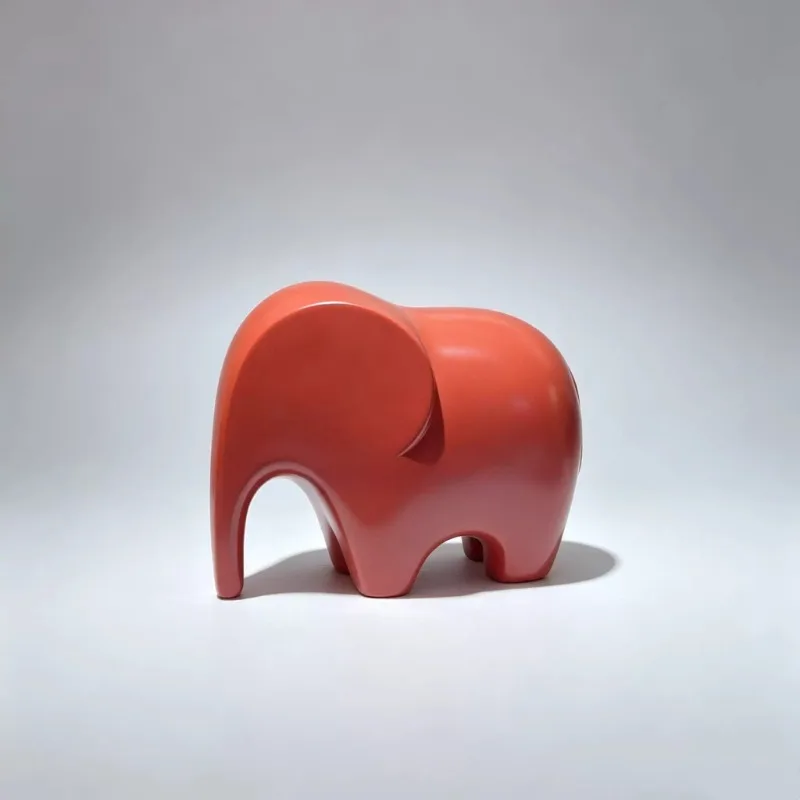 Wooden Elephant Horse Head Paperweight, Desktop Art Ornament for Study Living Room Showroom