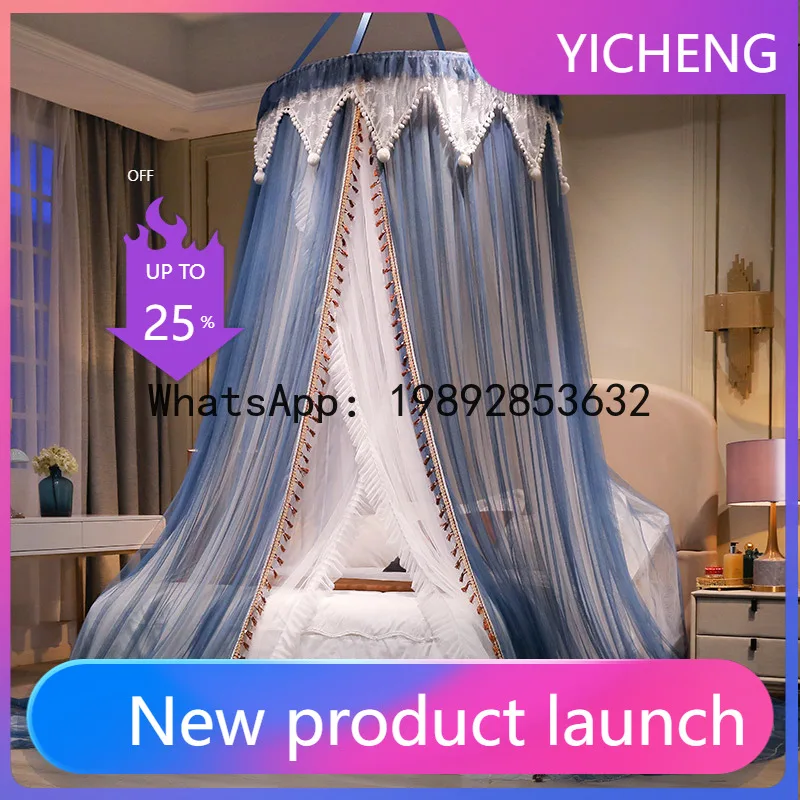 

Hys dome mosquito net single door double layer gauze princess bed curtain for home floor-standing ceiling curtain