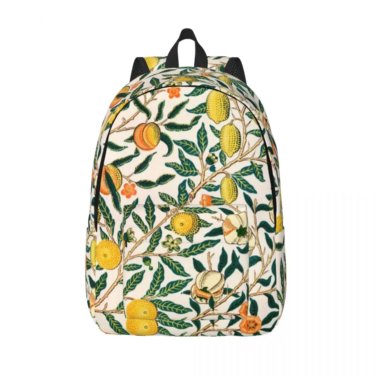 William Morris Pattern Fruits Backpack Elementary High College School Student Lemon Tree Botanical Bookbag Teens Daypack Sports