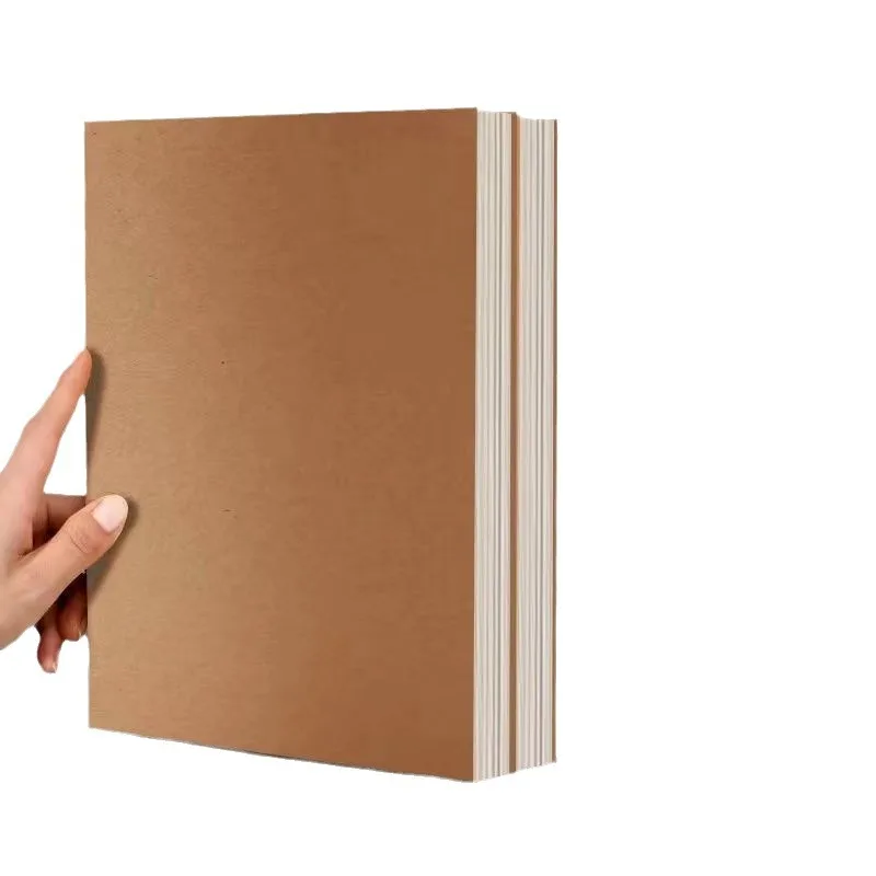 A5 Thick Kraft Paper Notebook Thickened Notebook Simple Postgraduate Entrance Examination Square Horizontal Line Blank Book