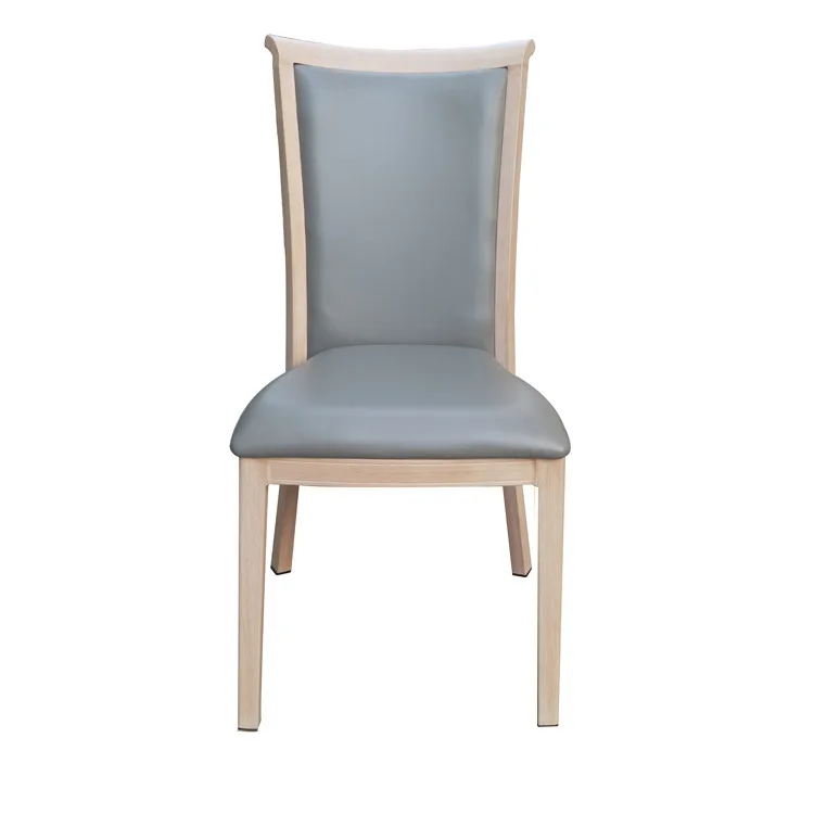 Factory customized luxury chairs metal dining chairs Chinese diningimitation wooden Hotel wrought iron wra