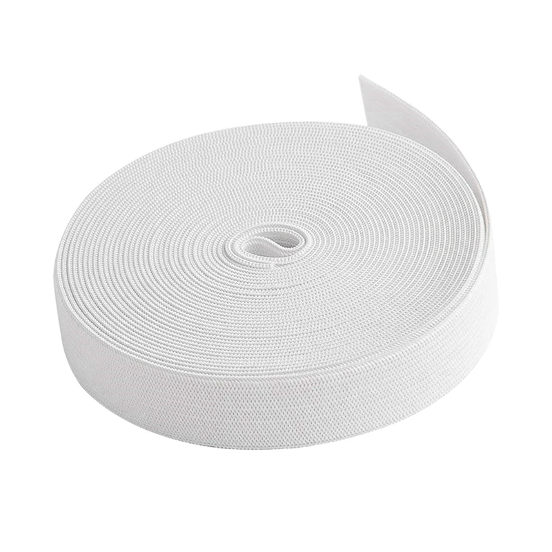 White Sewing Elastic Band 40M 3/4 Inch Knit Elastic Spool Heavy Stretch High Elasticity Strap Material For Sewing Crafts Durable