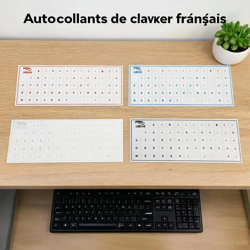Universal France French  Keyboard Labels  Durable PVC Key Stickers For Notebook Desktop Computer Keyboard Replacement Decal