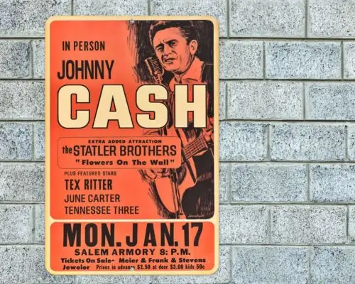 1p,Johnny Cash Sign Aluminum Metal 8