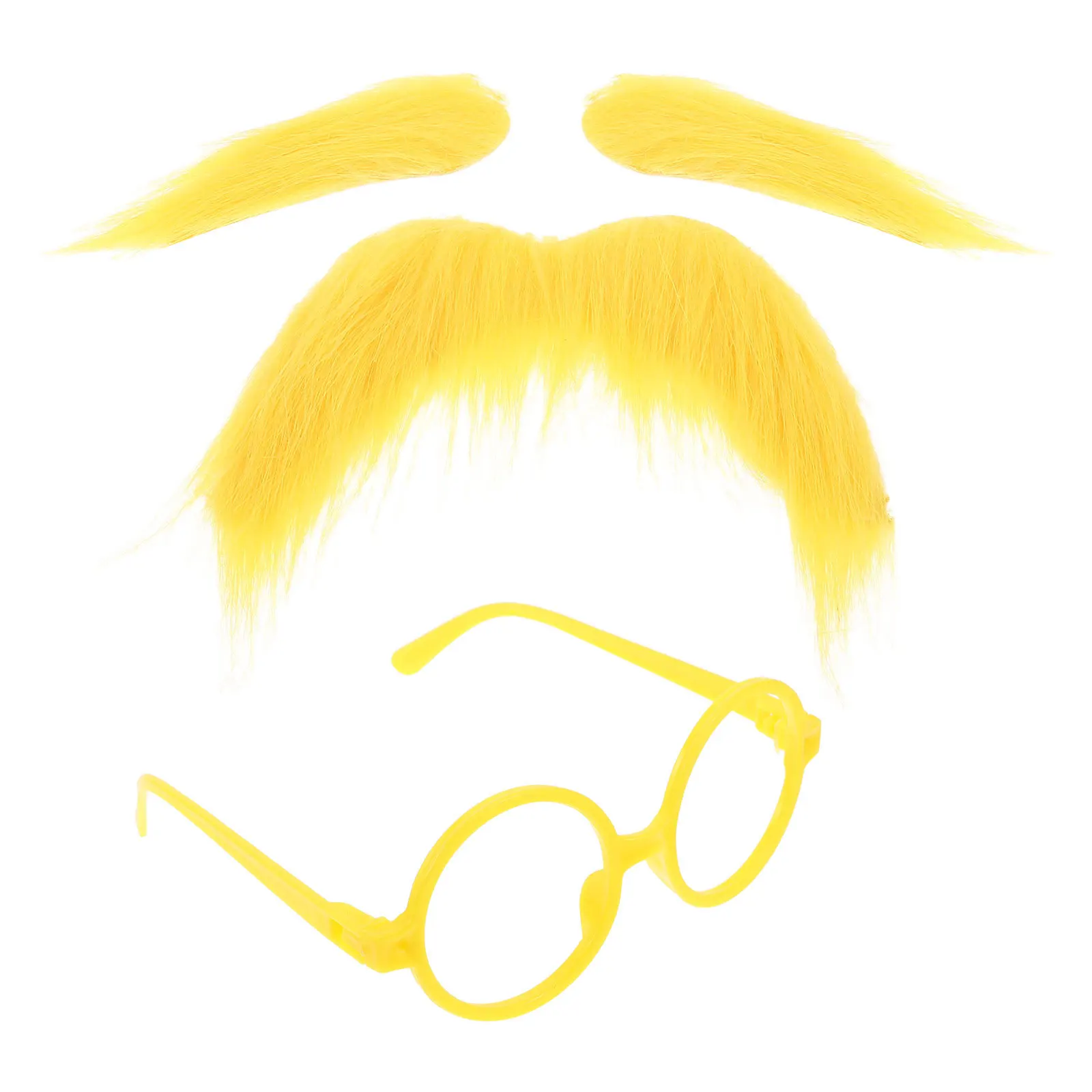 

1 set 1 Set Yellow Fake Beard Orange Glasses Funny Mustache Prop Party Costume Accessories Novelty Eyeglasses Photo Booth Props