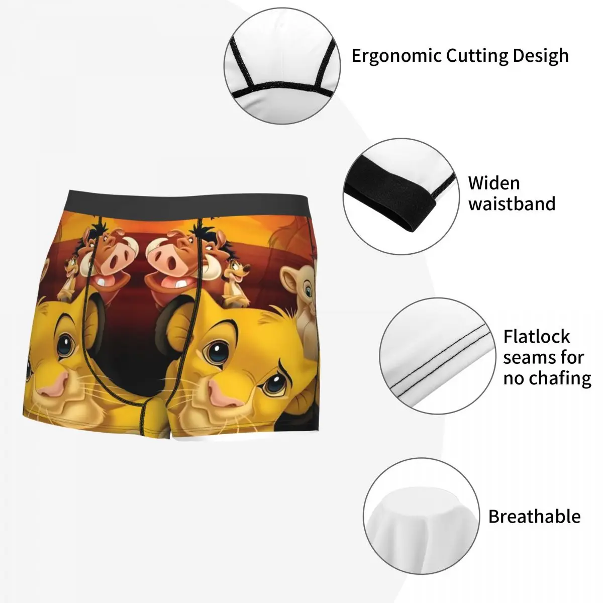 Personalizado fresco el Rey León Simba Boxers pantalones cortos bragas calzoncillos de hombre cómodos Kawaii Hakuna Matata calzoncillos ropa interior
