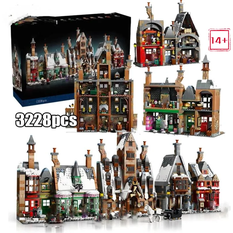 En stock NOUVEAU 2026 3228 PIÈCES Blocs de construction Village de Hogsmeade Architecture de rue pour adultes Jouets de puzzle Cadeaux