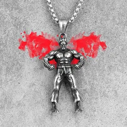 Kung Fu Taekwondo Fitness Long Men Necklaces Pendants Chain for Boyfriend Male Stainless Steel Jewelry Creativity Gift Wholesale