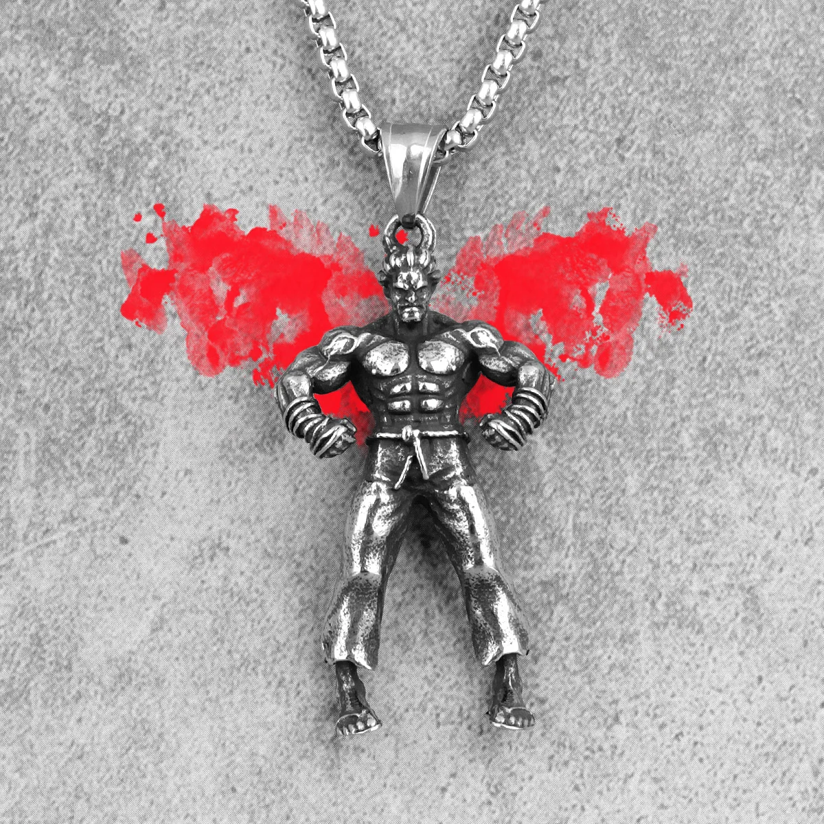 Kung Fu Taekwondo Fitness Long Men Necklaces Pendants Chain for Boyfriend Male Stainless Steel Jewelry Creativity Gift Wholesale