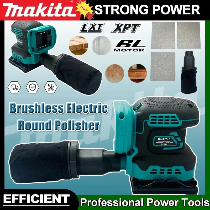 

Makita Electric Cordless 3-Speed Disc Random Orbital Brushless Sander Grinding Polisher Sanding Machine Fit 18V Battery