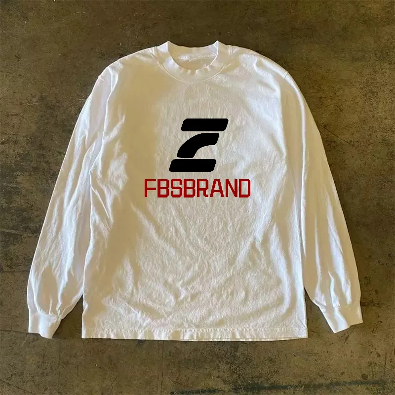Long Sleeve 310 Pure Cotton Men's T-Shirt Upward Hero Non-Light American Style Couple's T-Shirt Youth Loose Fit Printed Tee