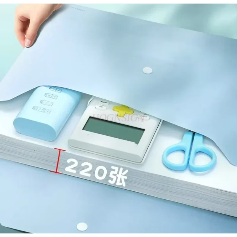 20pcs A4  semi transparent button folder, data archiving and storage bag, office supplies, file bag,