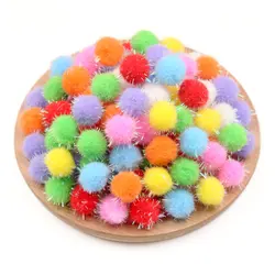 Boule à cheveux pour arbre de noël, 100 pièces, 14.5-19mm, boule de décoration, jouets éducatifs pour enfants, matériaux manuels, accessoires faits à la main, bricolage