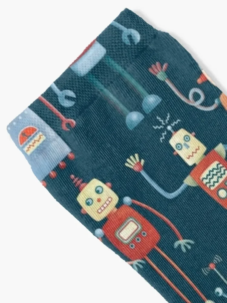 Vintage Retro Robots Socks winter gifts christmas gift floral kids Socks For Women Men's