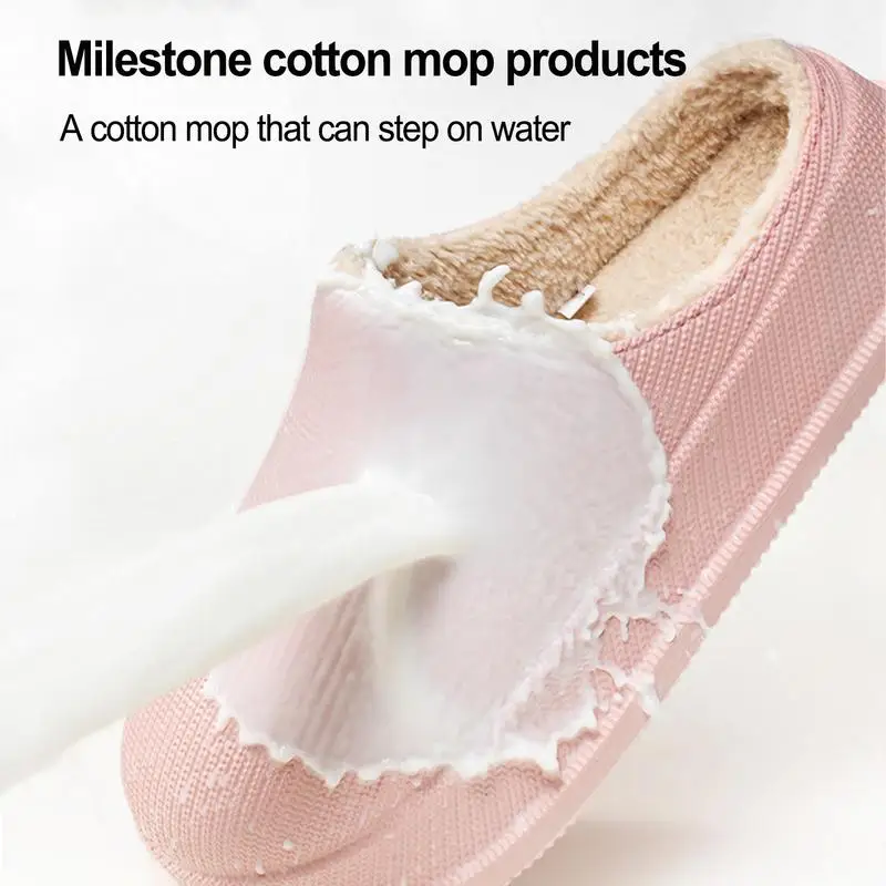 Cozy Platform Slippers House Warm Slippers Slip on Comfortable Memory Foam Slippers Warm Plush Bedroom Shoes for Winter