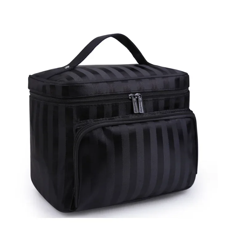 

lattice Big Cosmetic Bag Women Stripe Waterproof Professional Toiletry Kit Wash Necessaire Travel Organizer Make up Box SZL61