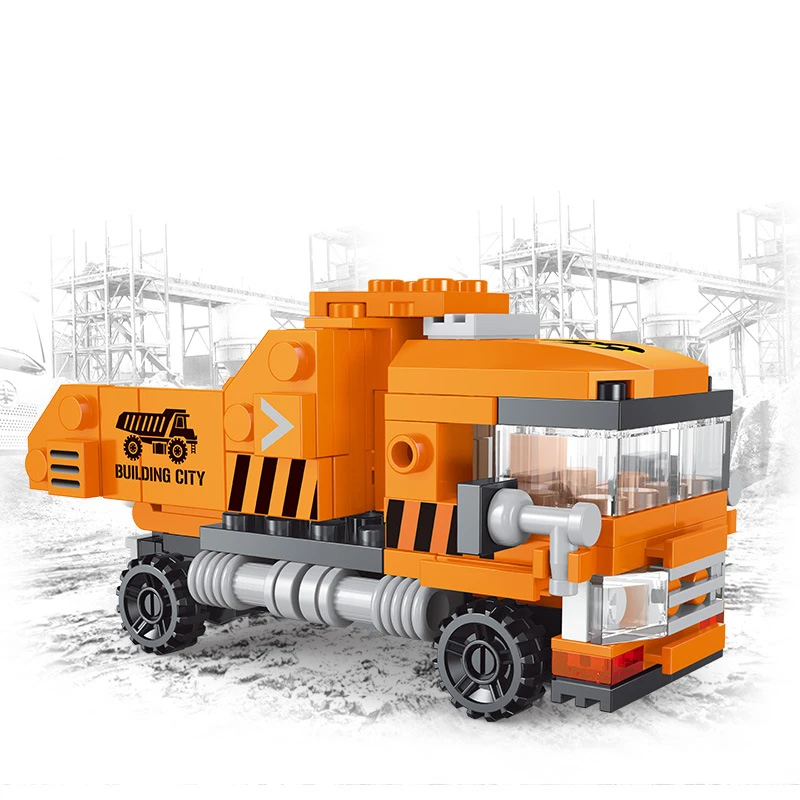 NEW Heavy Dump Truck Engineering Cement Mixer Engine Mini Loader Car Classic Model Building Blocks Sets Bricks Toy City