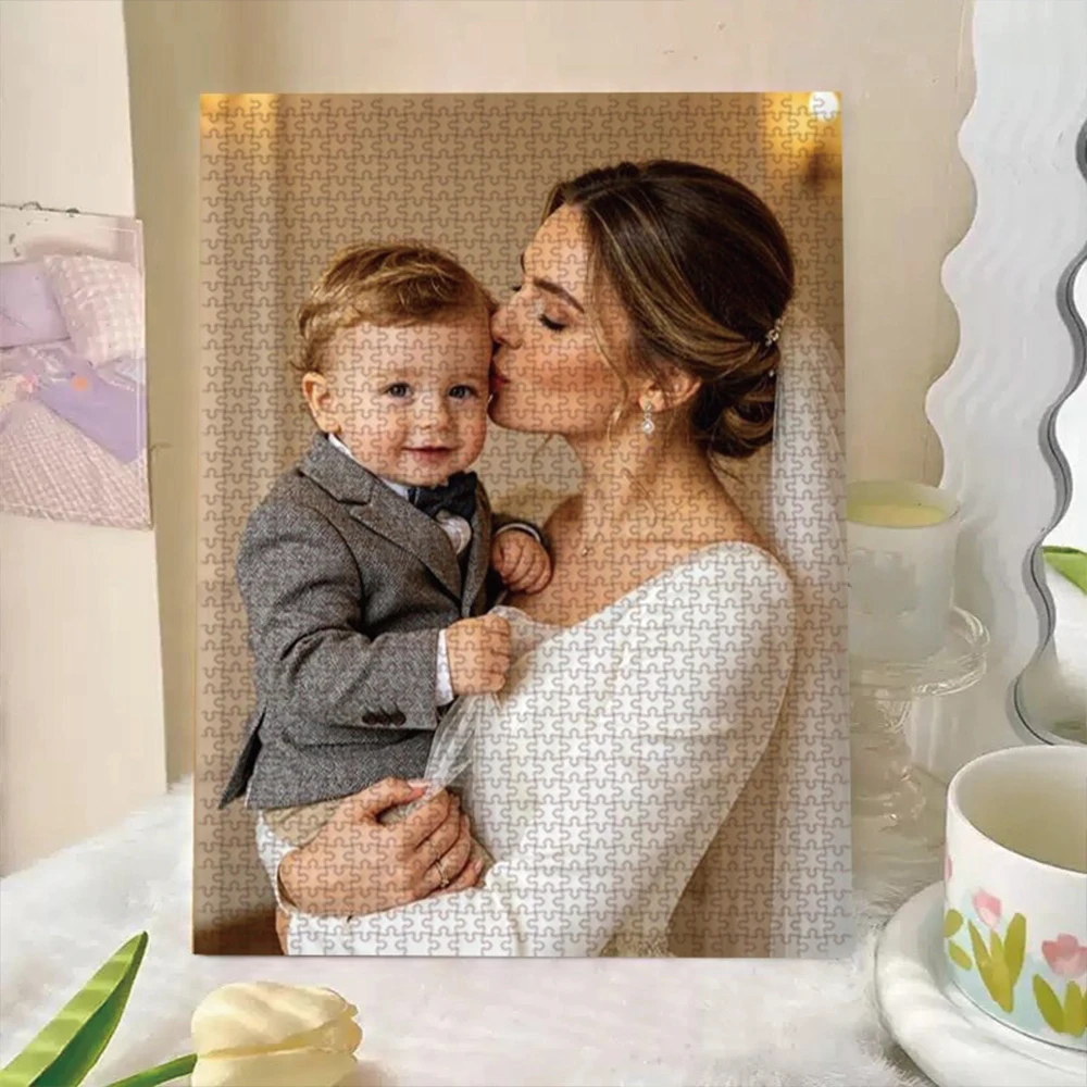 35/300/500/1000pcs Personalized Custom Photo Puzzle Family Photos Parent-Child Interactive Diy Assemble Game Toy
