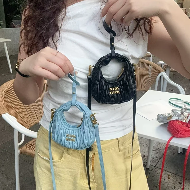 New Letter Pleated Cloud Bag, Mini Lipstick Bag, Colorful Coin Purse Earphone Bag Evening Messenger Bag Designer Clutch Hobo Bag