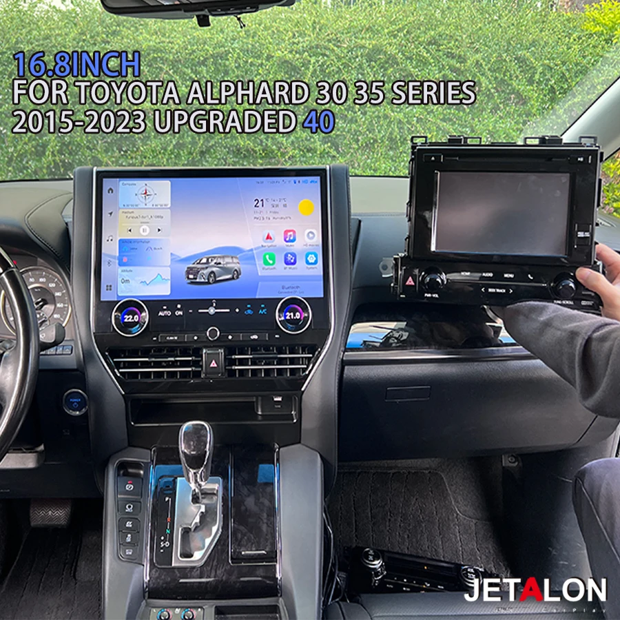 16.8inch Carplay Screen Car Radio For Toyota Alphard Vellfire 30 Series A30 2015-2023 Upgrade 40 Android13 4G 360 Multimedia GPS