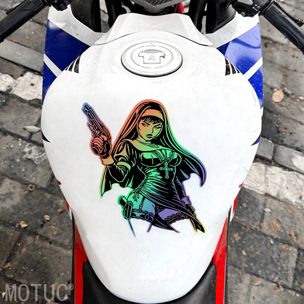 

Gothic Nun Pattern Waterproof Sticker, DIY Vinyl Decal for Motorbike & Car Exterior Decoration