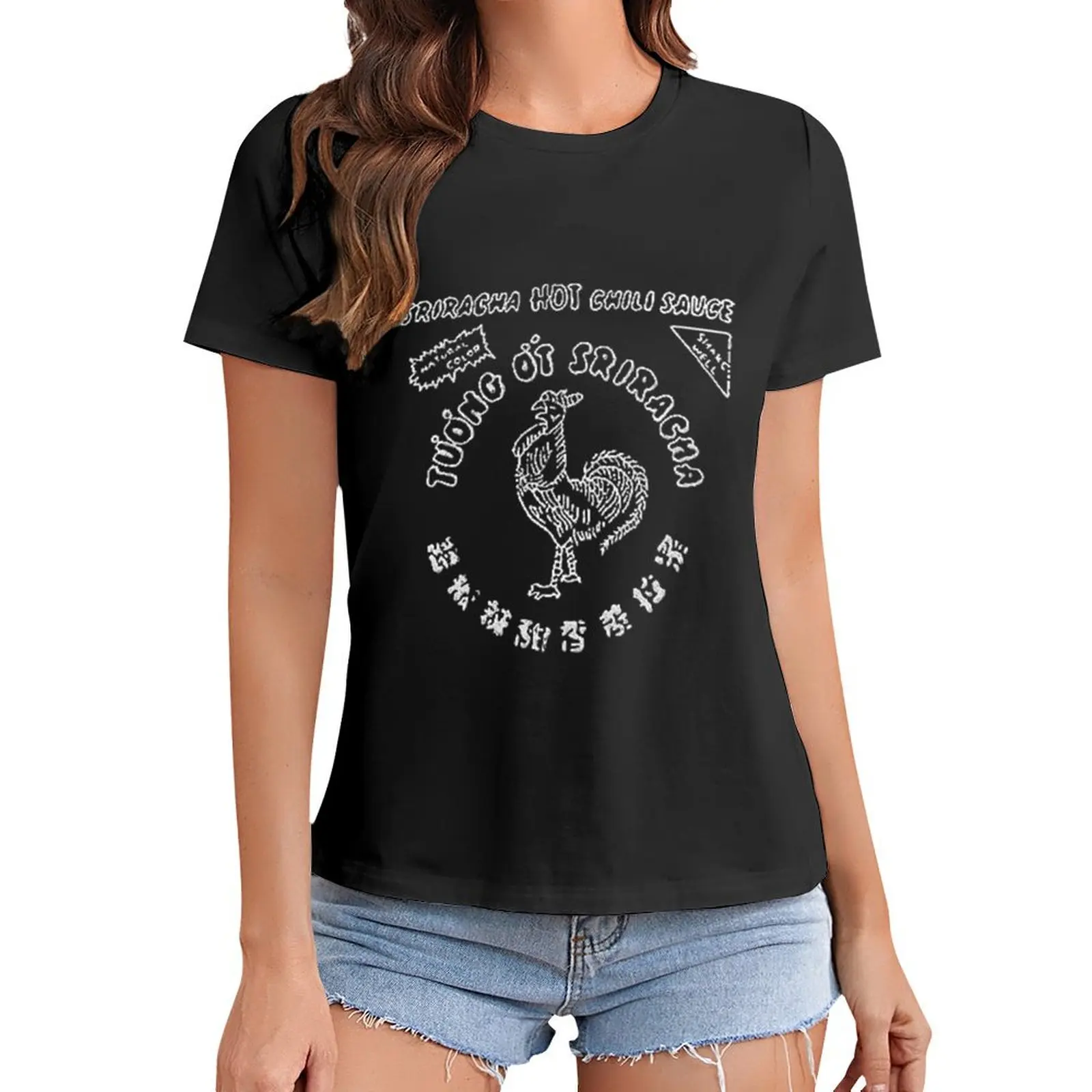 

Sriracha - Logo T-Shirt sublime sweat summer clothes plus sizes T-shirt Women