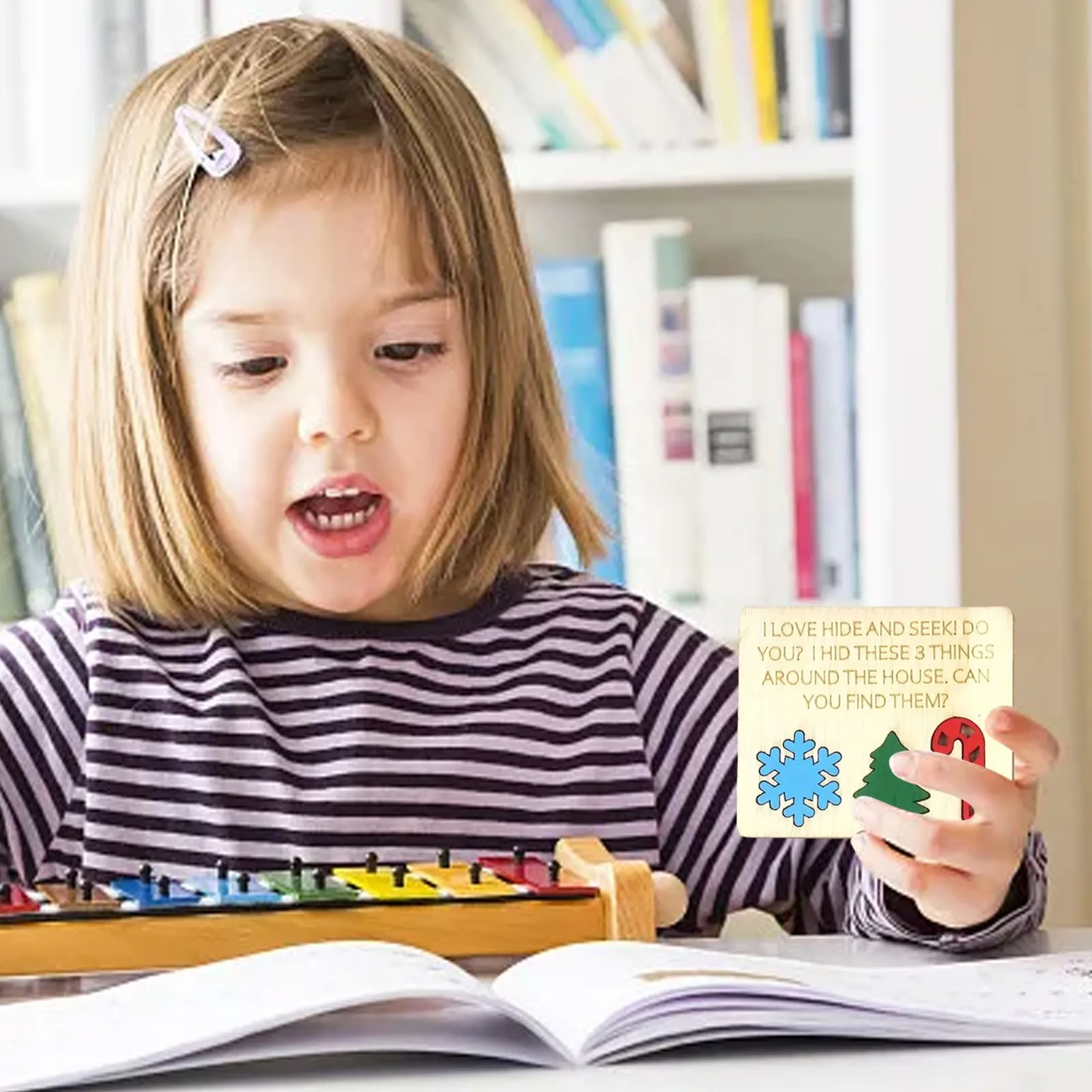 قوارير رائحة الكريهة كرنفال عيد الميلاد إخفاء والسعي مجموعة ألعاب صديقة للعائلة ديكورات سطح المكتب الحرف الخشبية للهالوين الخشبية #3