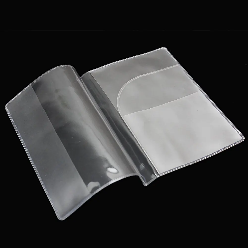 2 x Fashion Transparent Passport Holder Cover Case Travel Wallet Protector Folder