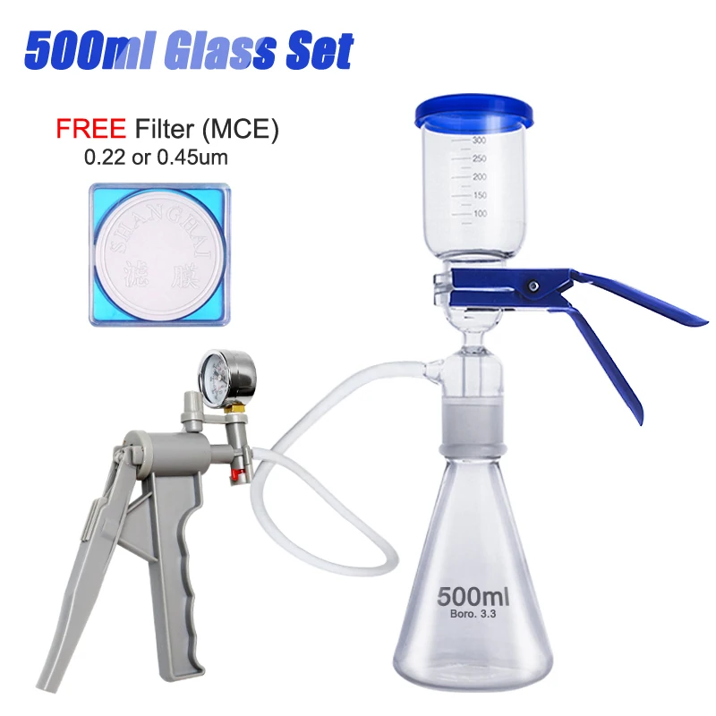 PANJAZE Appareil Filtration Sous Vide Laboratoire - Kit Verre Entonnoir Et Pompe 250-1000ml