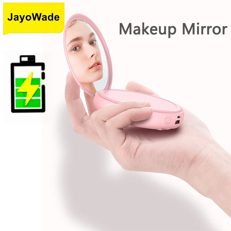 JayoWade 20000mAh Mini Power Bank with Makeup Mirror Portable Charger Powerbank for IPhone Samsung Huawei Xiaomi Spare Battery