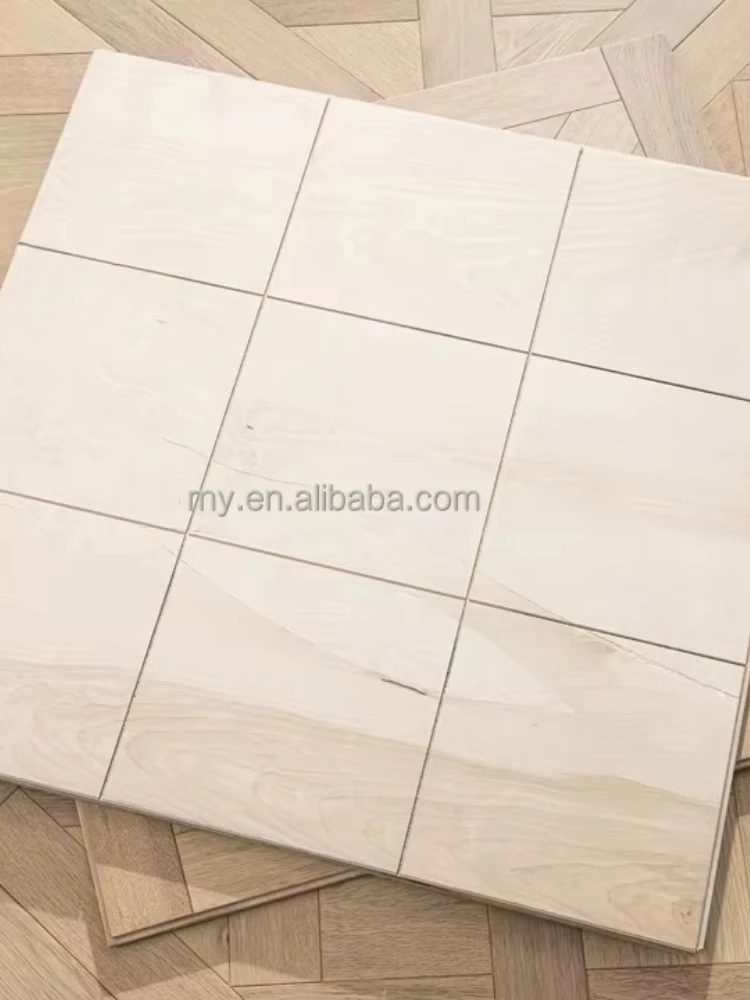 نسخة مخصصة كبيرة الحجم 1000x1000 مللي متر أرضية من خشب البلوط الأبيض لغرفة المعيشة
