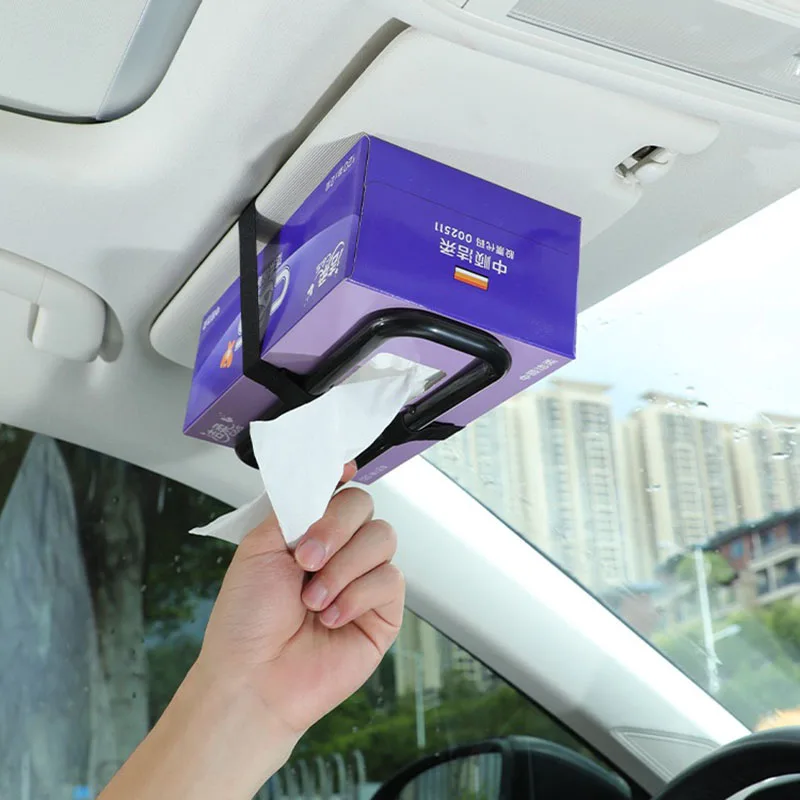 Car Tissue Rack Clip For Car Universal Sun Visor Napkin Box Seat Back Tissue Holder Auto Interior Elastic Hanging Paper Cover