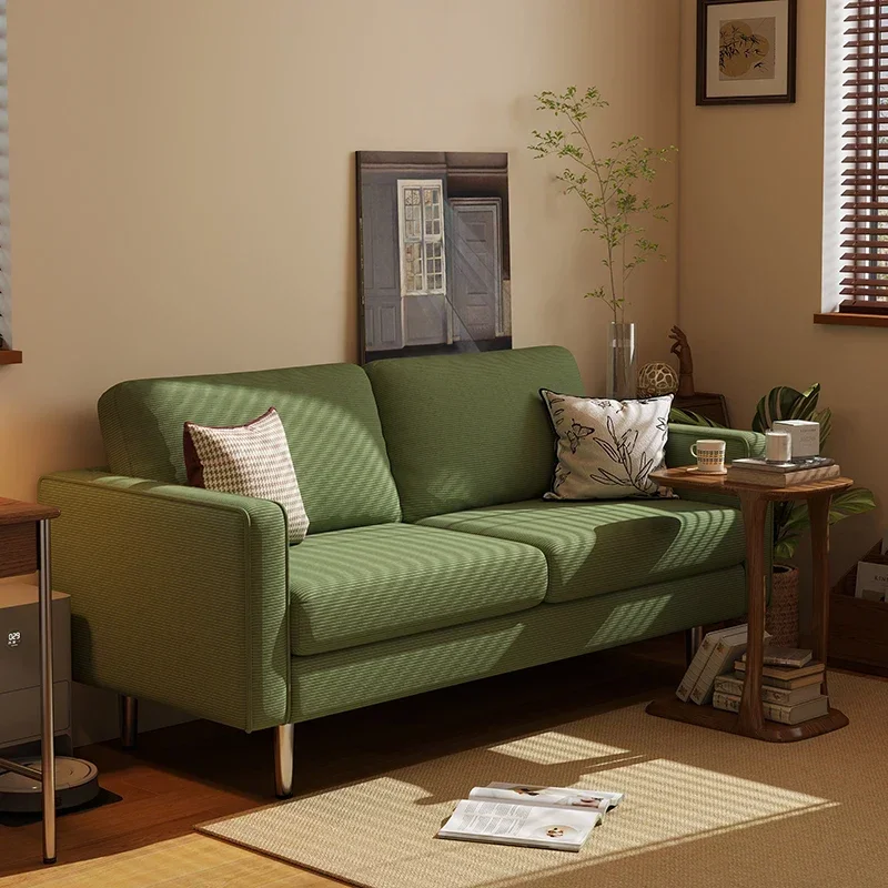 Retro corduroy sofa small apartment living room fabric simple antique Japanese clothing store double small sofa