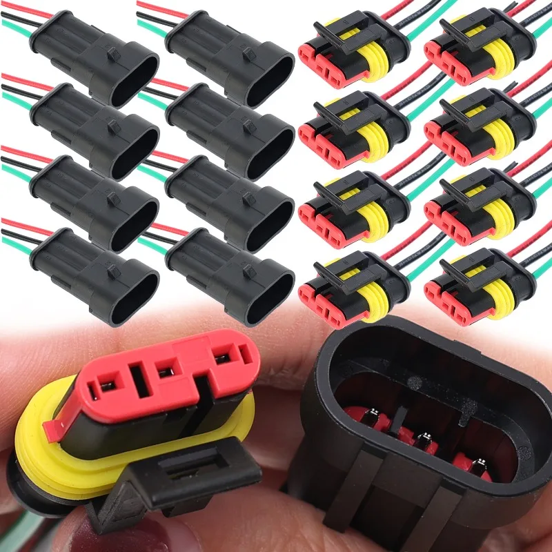 

1/2 комплекта, многофункциональный автоматический водонепроницаемый разъем для электрического провода с жгутом проводов для автомобильных аксессуаров для мотоциклов