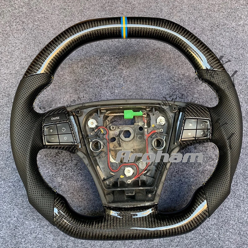 Aroham 100% Real Carbon Fiber Steering Wheel For Volvo S40 C30 V50 C70 2004 2005 2006 2007 2008 2009 2010 2011 2012