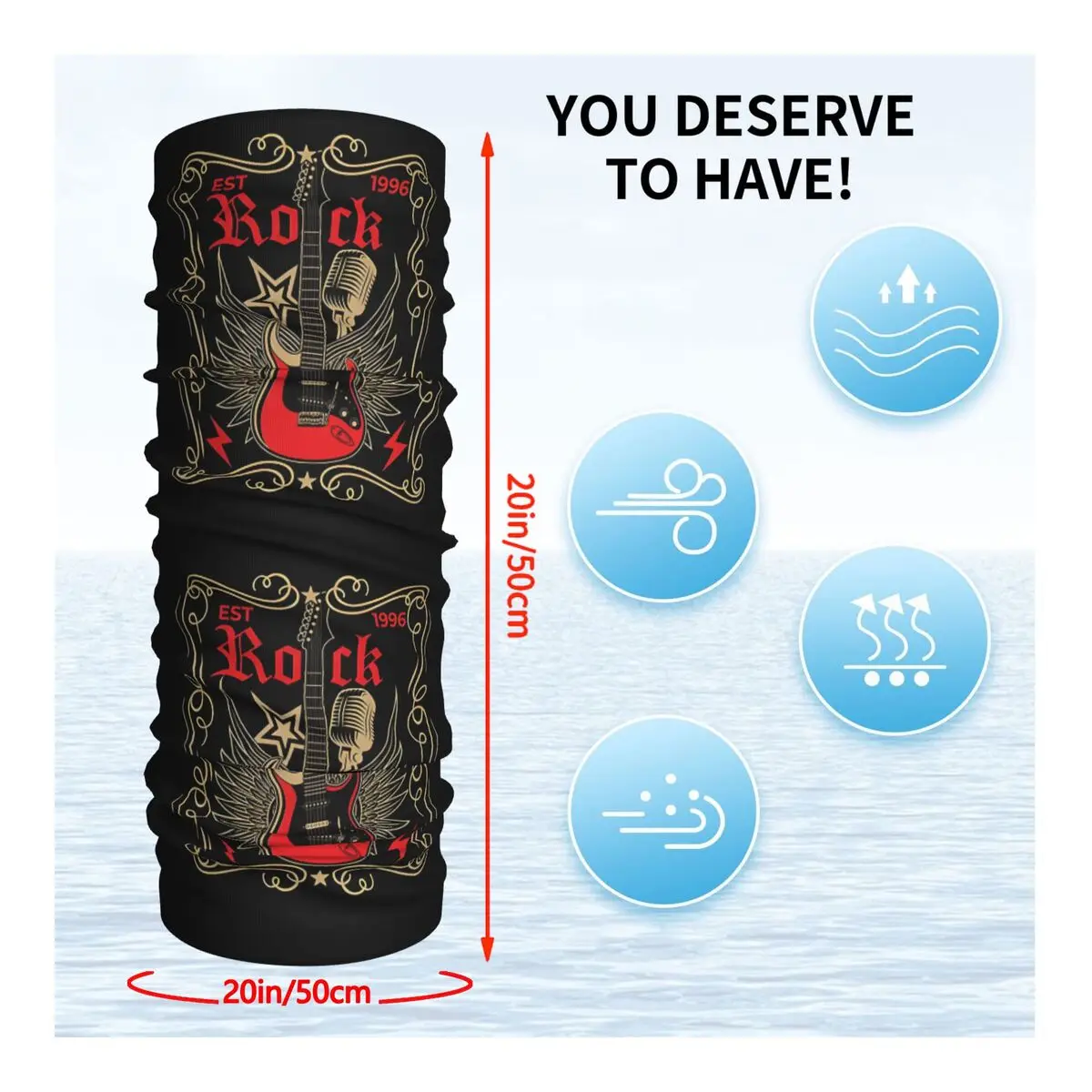 Love Rock matchs Roll-Bandeau de Sauna pour Homme, Chauffe-cou, Tube de Ski et de Course, Bandana Médical pour Infirmière