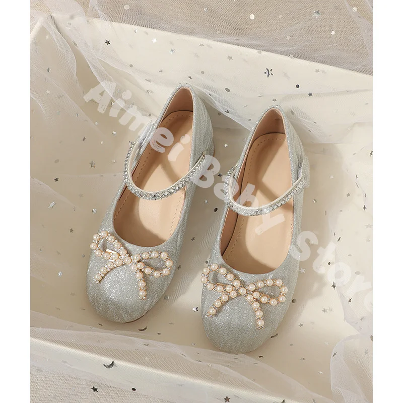 Spring Children Shoes Girls Princess Dance Sandals Kids Shoes Glitter Leather Fashion Girls Party Dress Wedding Shoes