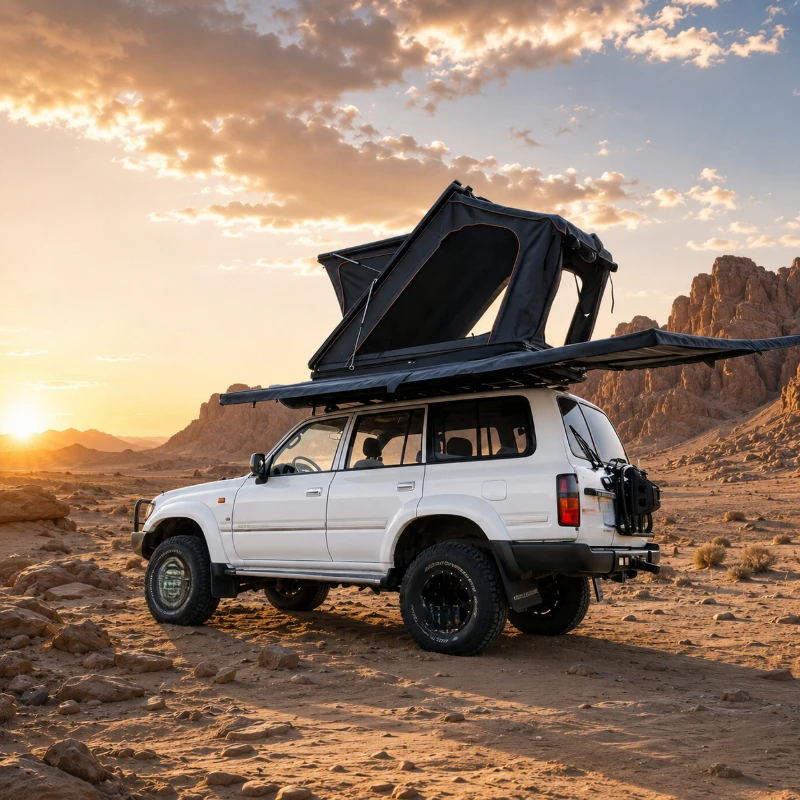 Auto Parts Quick Setup Hard Rooftop Tent, All Season Waterproof Windproof SUV Camping