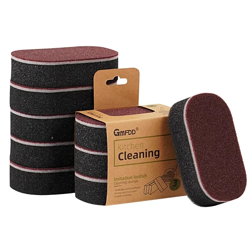 Double-sided Magic Sponge Power Thicken Dishes Cleaning Brushes Kitchen Wipe Rust Brushing Pot Bottom Black Stain Artifact