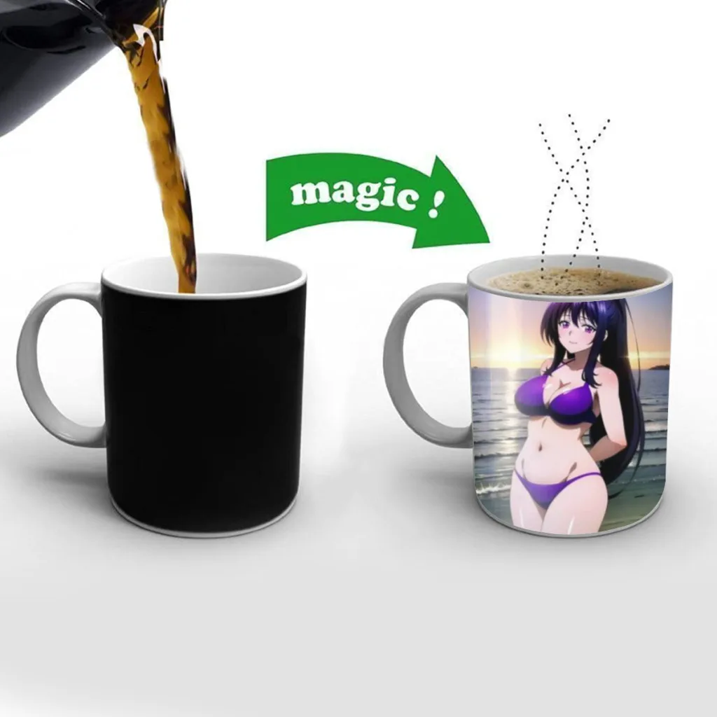 Anime High School DxD Coffee Mugs Cup Color Changed Mug Heat Sensitive Tea Cup Coffee Mug Gift Mug Drop Shipping