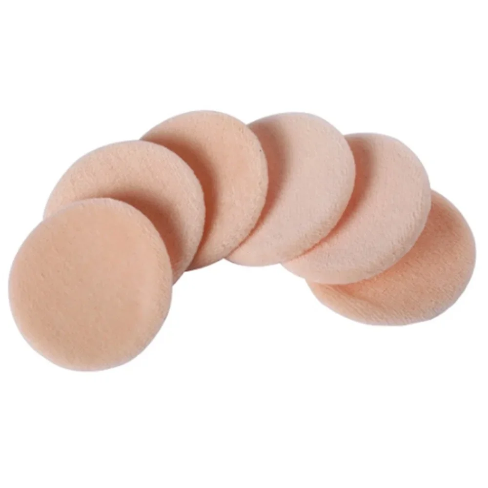 6pcs Round Facial Powder Foundation Puff ,Portable Soft Cosmetic Puff For Makeup Application, Beauty Tool Essential Make Up